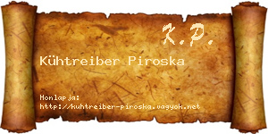 Kühtreiber Piroska névjegykártya