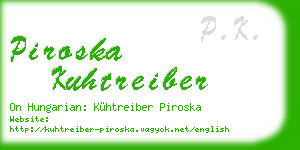 piroska kuhtreiber business card