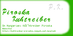 piroska kuhtreiber business card